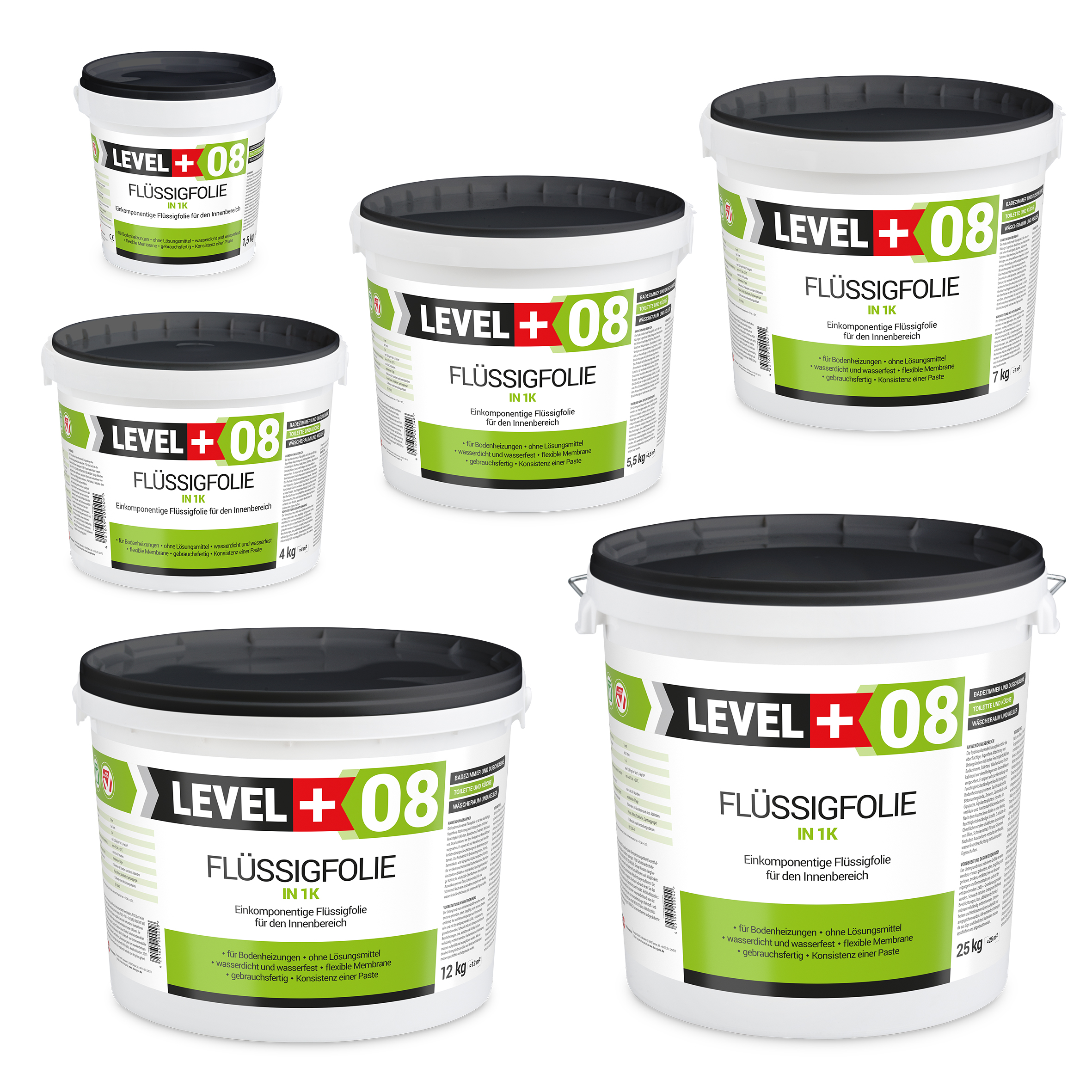 Dichtfolie Flüssigfolie Plus 14 kg Abdichtung Bad Duche Küche Balkone Terrassen